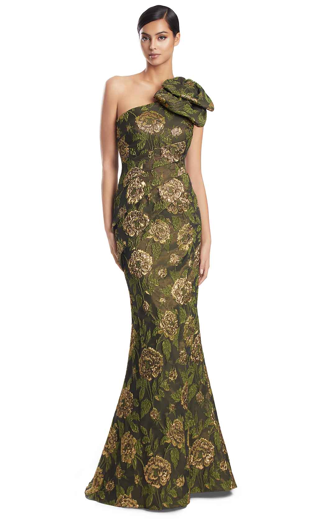 Alexander by Daymor 3233S26 - Sculpted Column Evening Dress Mother of the Bride Dresses in Olive Gold