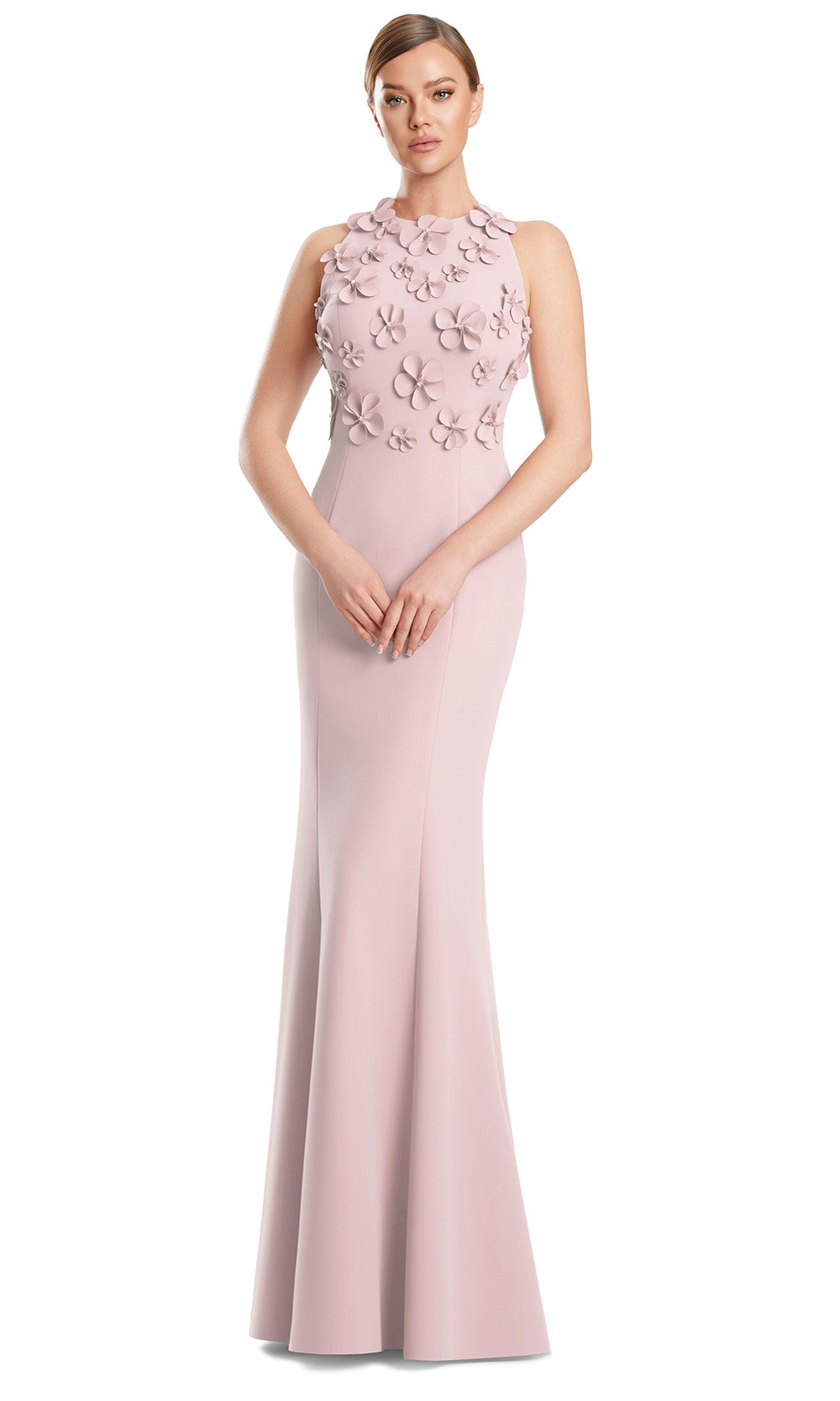 Alexander by Daymor 3235S26 - Floral Applique Gown In Quartz