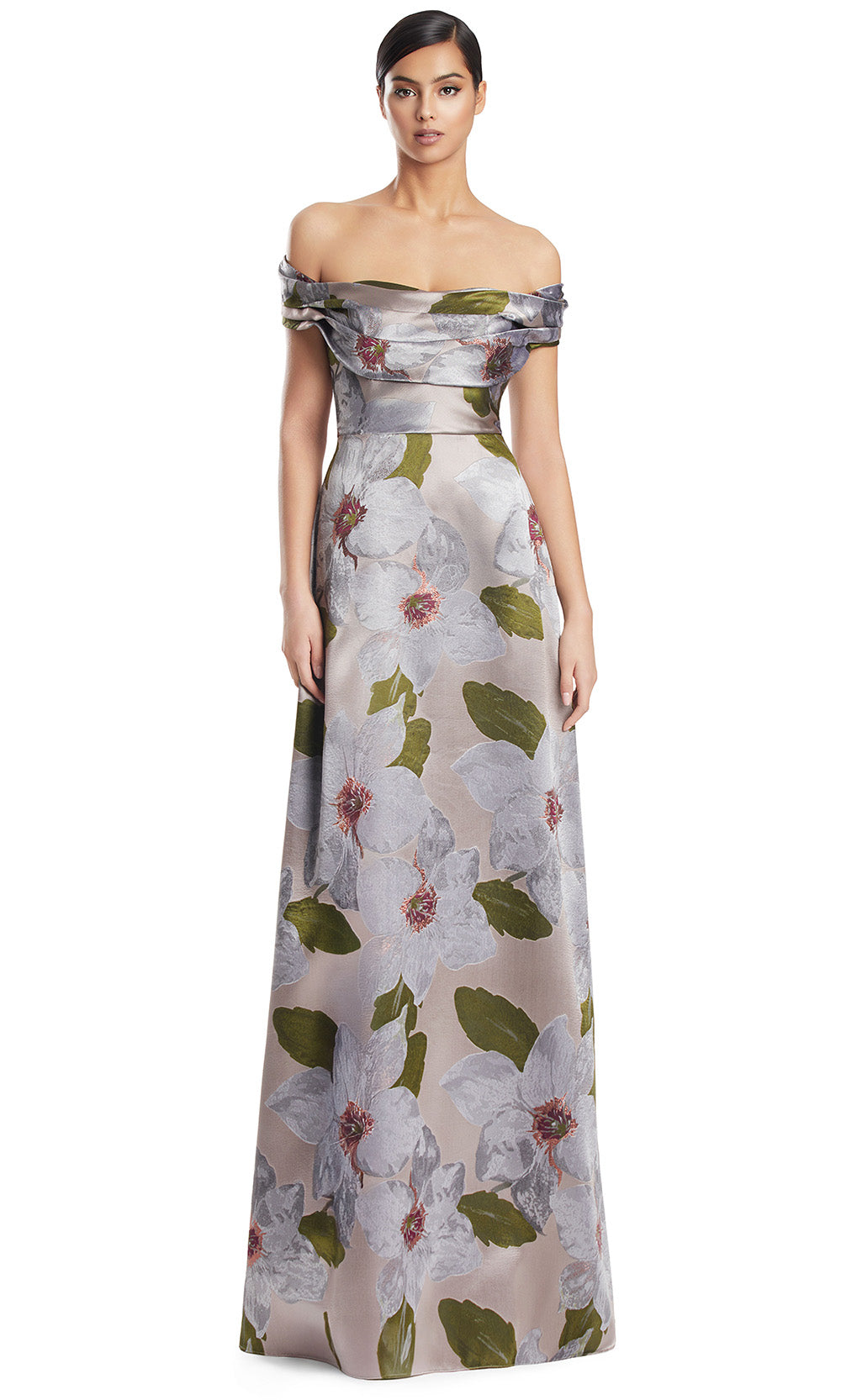 Alexander by Daymor 3247S26 - Off Shoulder Evening Dress Mother of the Bride Dresses in Nickle Multi