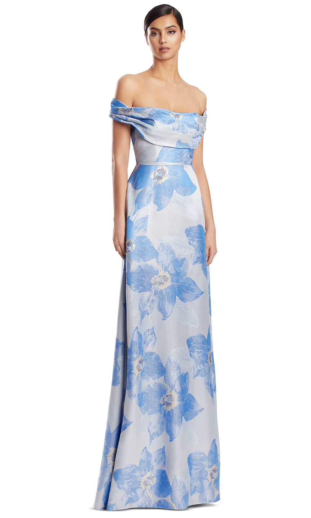 Alexander by Daymor 3247S26 - Off Shoulder Evening Dress Mother of the Bride Dresses in Summer Blue Multi