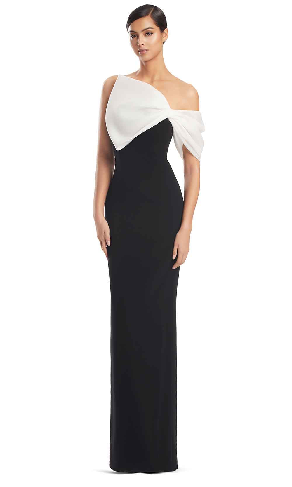Alexander by Daymor 3248S26 - Off Shoulder Column Gown Mother of the Bride Dresses in Black White