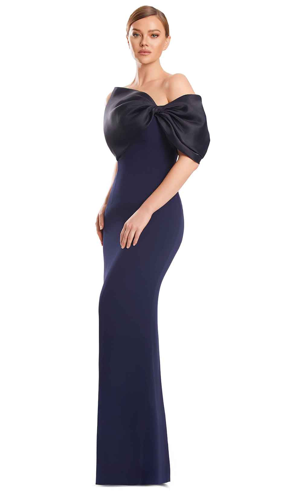 Alexander by Daymor 3248S26 - Off Shoulder Column Gown Mother of the Bride Dresses in Midnite