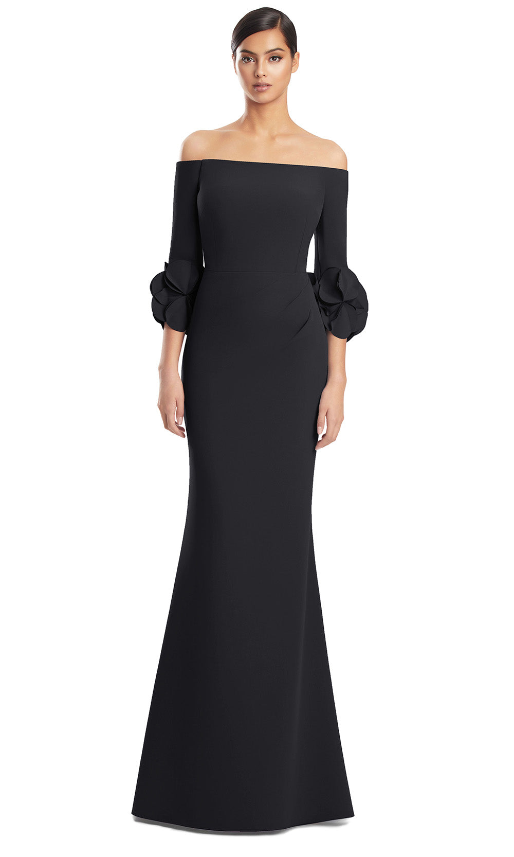 Alexander by Daymor 3251S26 - Long Sleeve Crepe Dress Mother of the Bride Dresses in Black