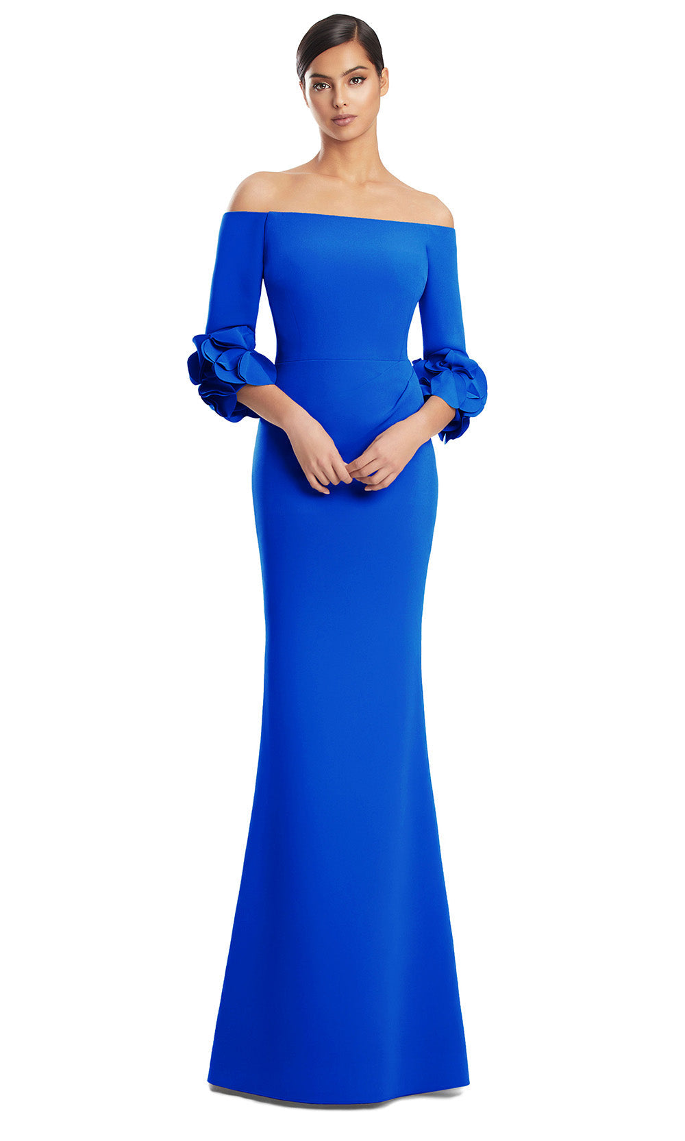 Alexander by Daymor 3251S26 - Long Sleeve Crepe Dress Mother of the Bride Dresses in Blue