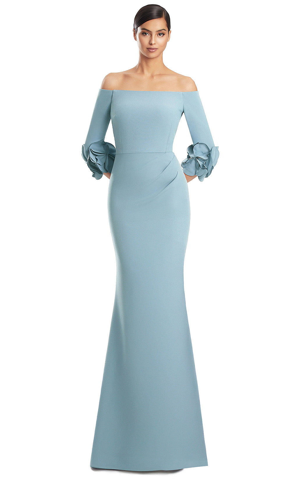 Alexander by Daymor 3251S26 - Long Sleeve Crepe Dress Mother of the Bride Dresses in Glacier Blue