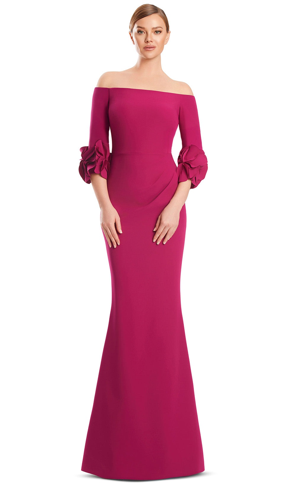 Alexander by Daymor 3251S26 - Long Sleeve Crepe Dress Mother of the Bride Dresses in Magenta
