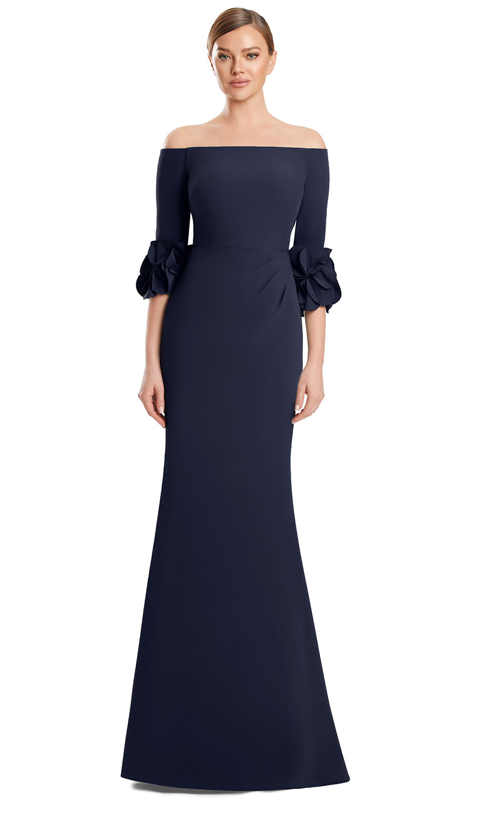 Alexander by Daymor 3251S26 - Long Sleeve Crepe Dress Mother of the Bride Dresses in Navy
