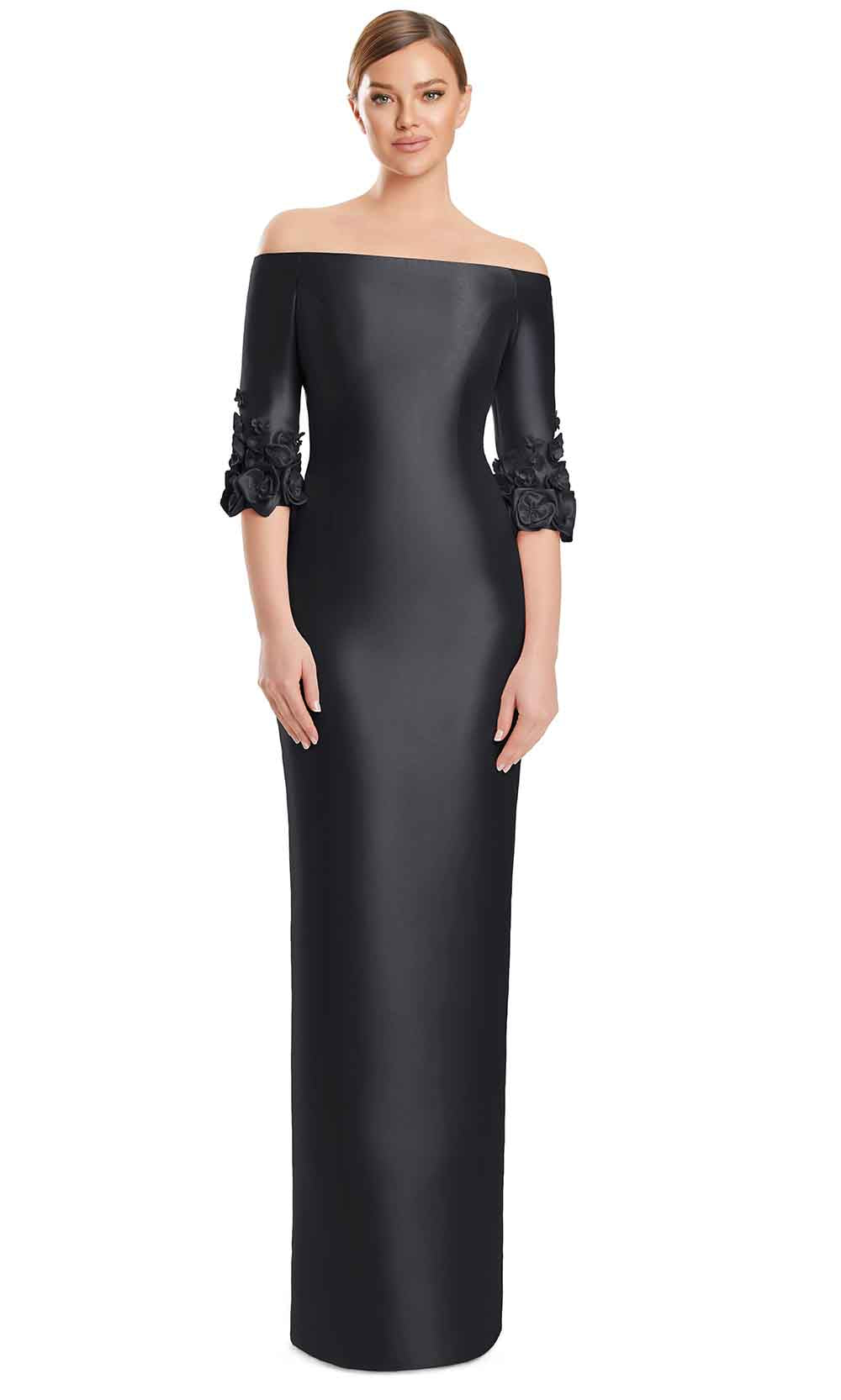 Alexander by Daymor 3256S26 - Floral Sleeve Evening Dress Mother of the Bride Dresses in Black
