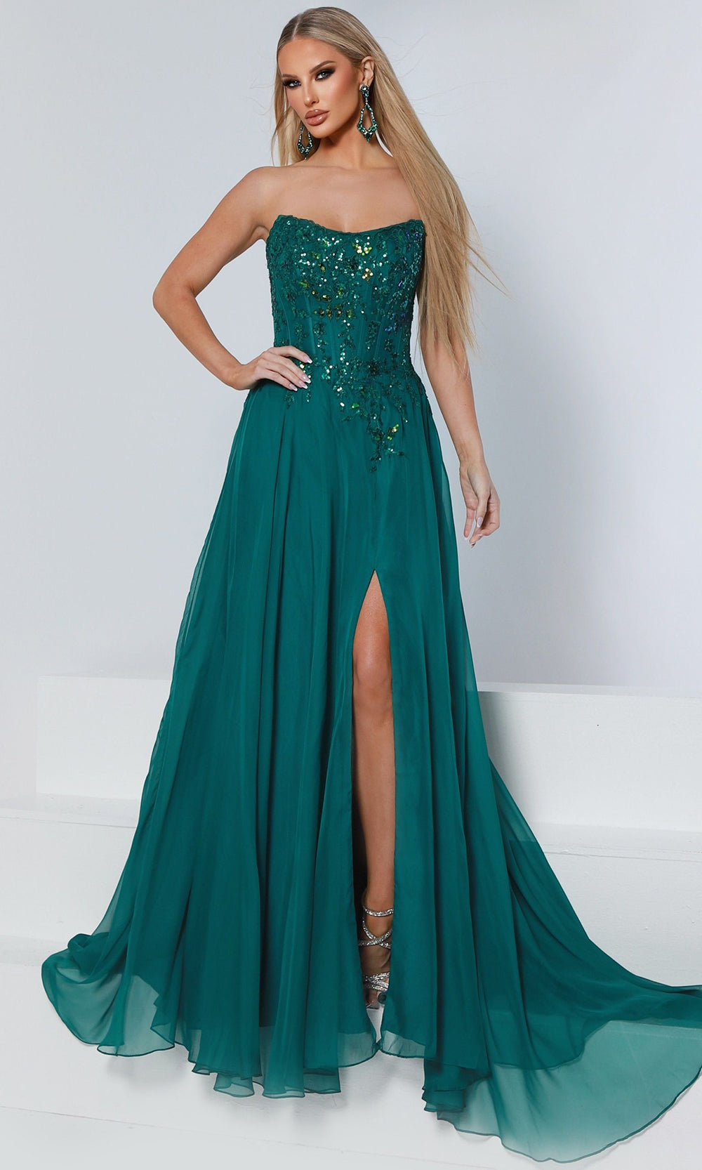 Johnathan Kayne 3256 - Strapless Sequin Corset A-Line Prom Dress Prom Dresses