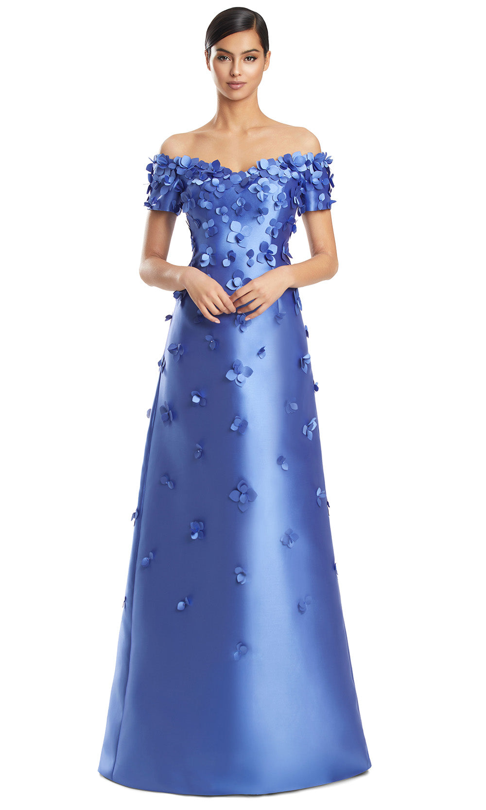 Alexander by Daymor 3259S26 - Satin Evening Dress with Applique Mother of the Bride Dresses in Periwinkle