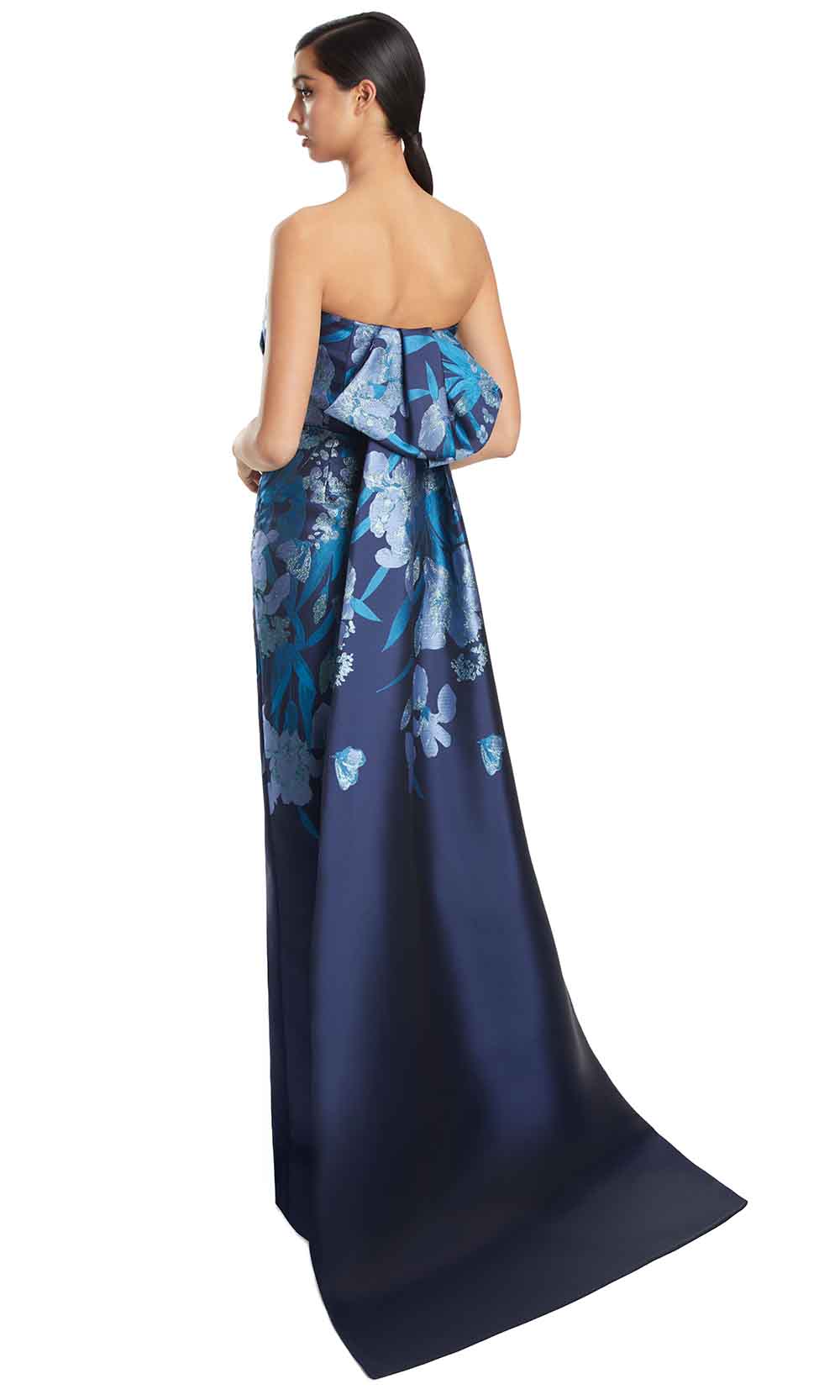 Alexander by Daymor 3262S26 - Off Shoulder Column Evening Dress Mother of the Bride Dresses in Navy Blue Multi