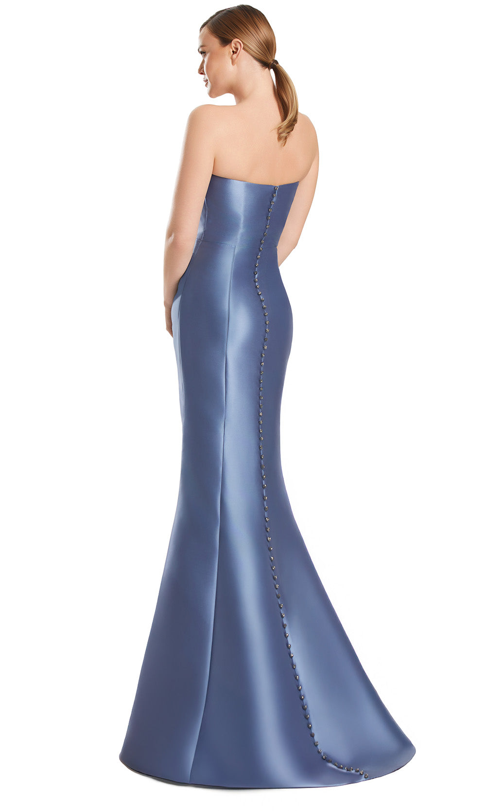 Alexander by Daymor 3263S26 - Sculpted Strapless Column Dress Mother of the Bride Dresses in Delphie Blue