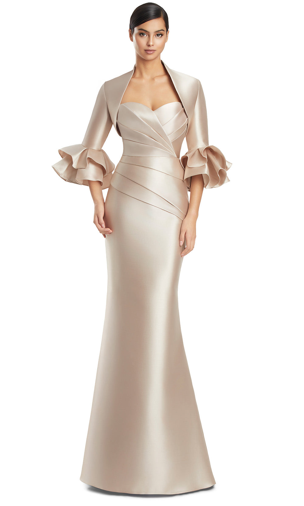 Alexander by Daymor 3263S26 - Sculpted Strapless Column Dress Mother of the Bride Dresses in Wheat