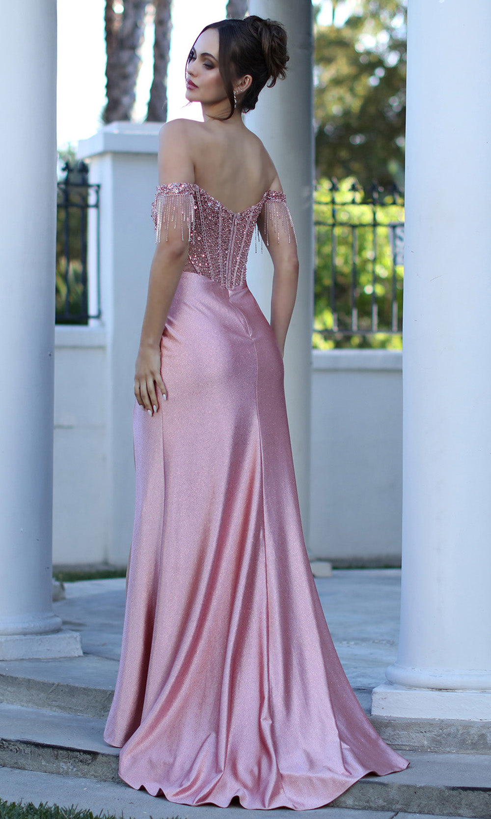 Adora Design 3268 - Beaded Corset Open Back Prom Gown Prom Dresses in Pink  