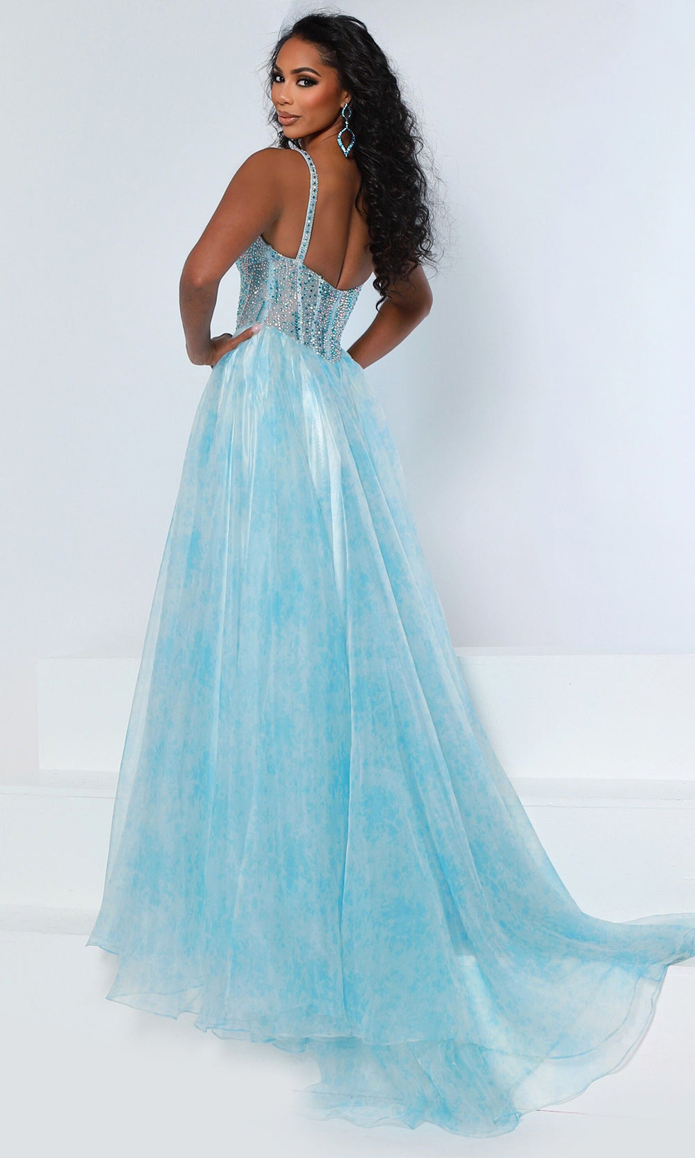 Johnathan Kayne 3269 - Sparkling Printed Organza Gown Prom Dresses