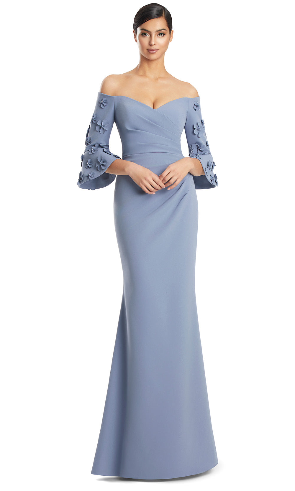 Alexander by Daymor 3273S26 - Bell Sleeve Evening Dress Mother of the Bride Dresses in Delphi Blue