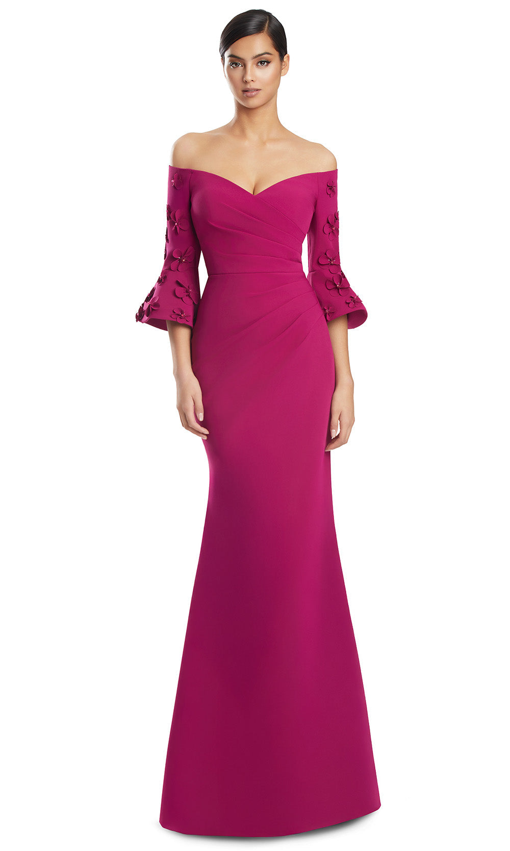 Alexander by Daymor 3273S26 - Bell Sleeve Evening Dress Mother of the Bride Dresses in Magenta