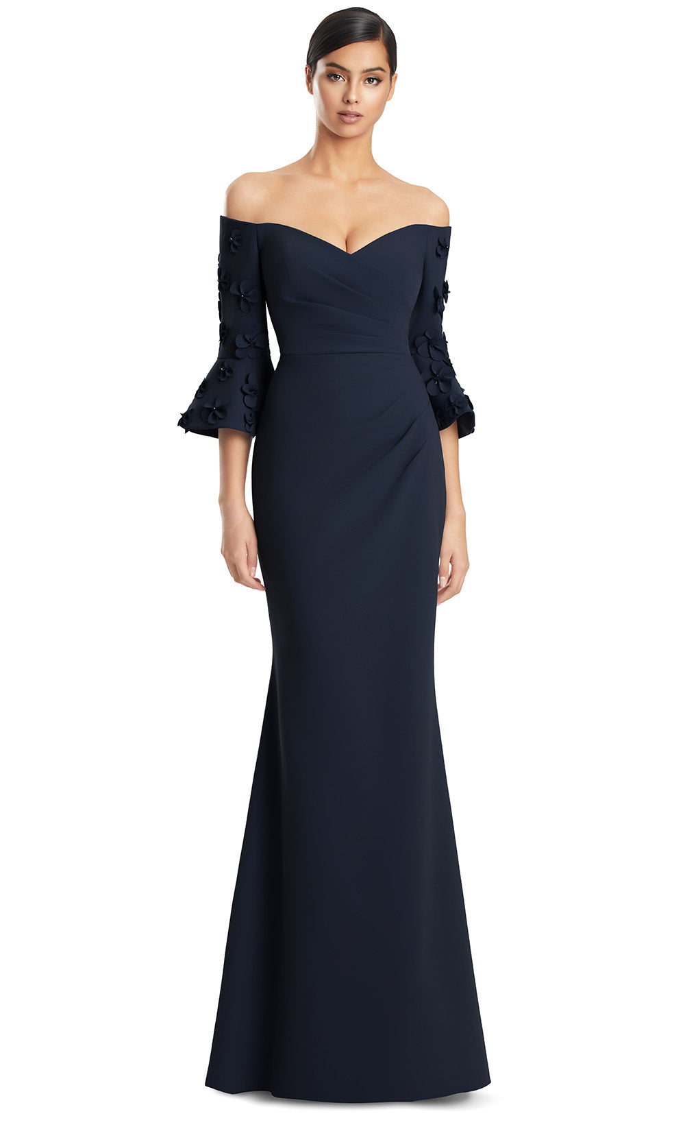 Alexander by Daymor 3273S26 - Bell Sleeve Evening Dress Mother of the Bride Dresses in Navy