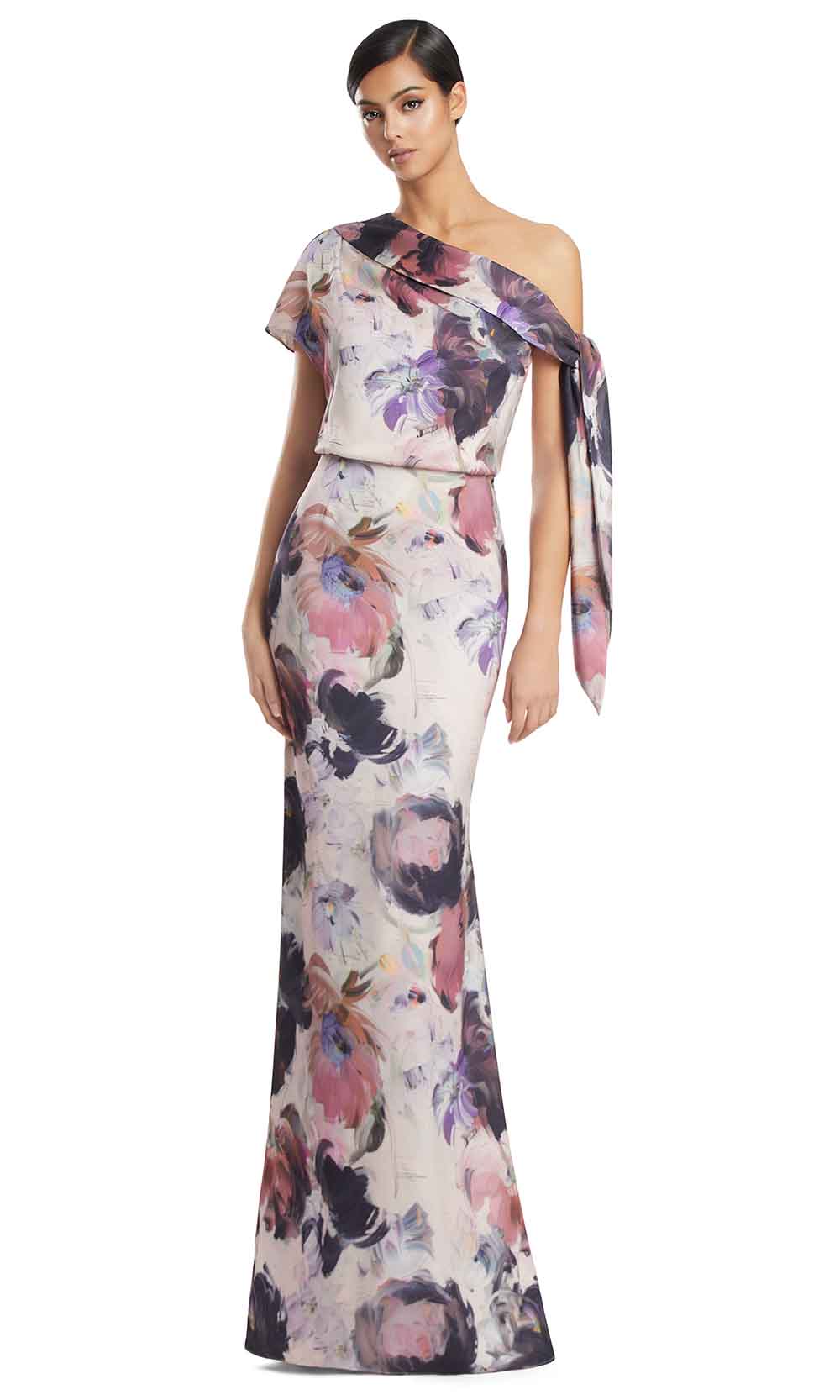 Alexander by Daymor 3274S26 - Asymmetric Sash Formal Gown Mother of the Bride Dresses in Toasted Almond Mult