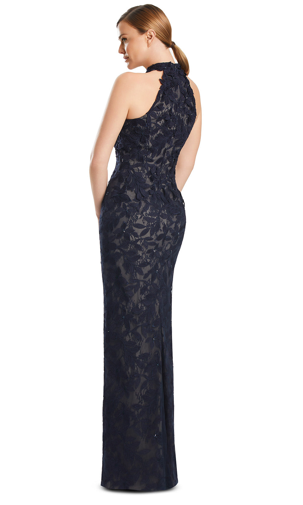 Alexander by Daymor 3277S26 - Fitted Halter Formal Dress Mother of the Bride Dresses in Navy