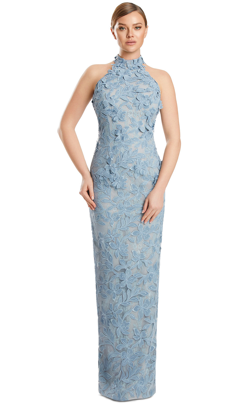 Alexander by Daymor 3277S26 - Fitted Halter Formal Dress Mother of the Bride Dresses in Glarcier