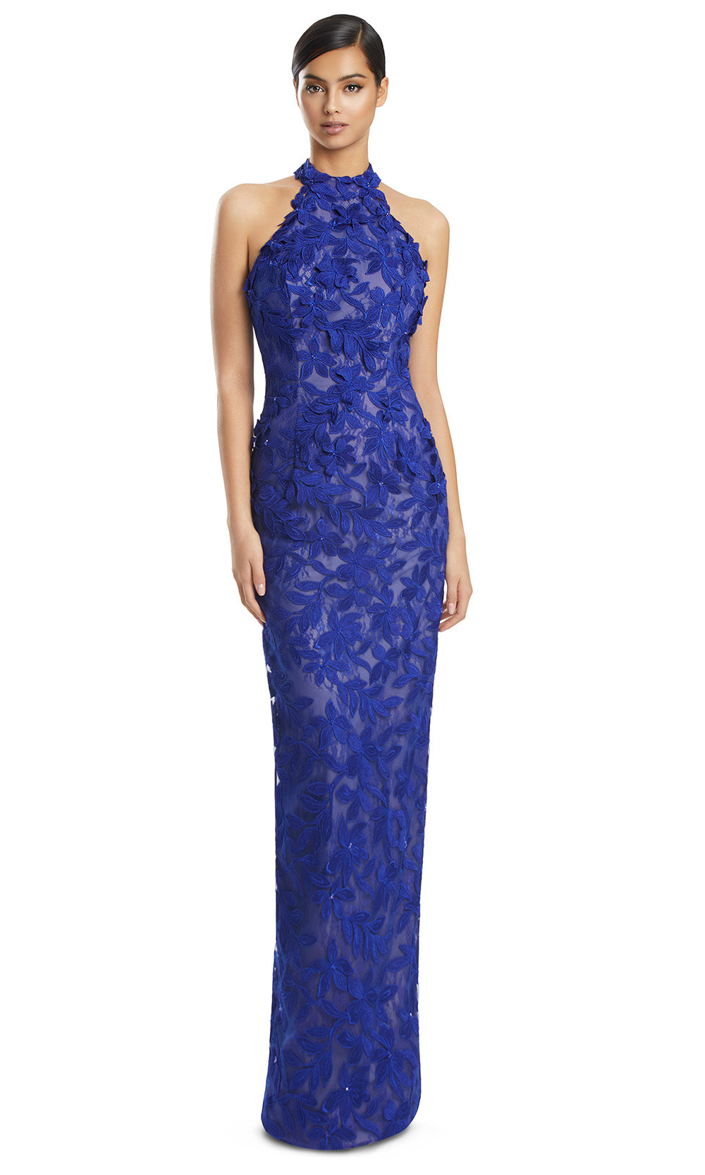 Alexander by Daymor 3277S26 - Fitted Halter Formal Dress Mother of the Bride Dresses in Sapphire