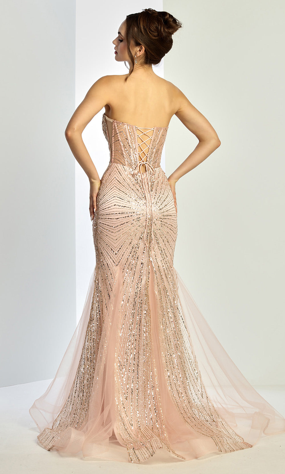 Adora Design 3278 - Sweetheart Shimmer Mermaid Evening Gown In Gold