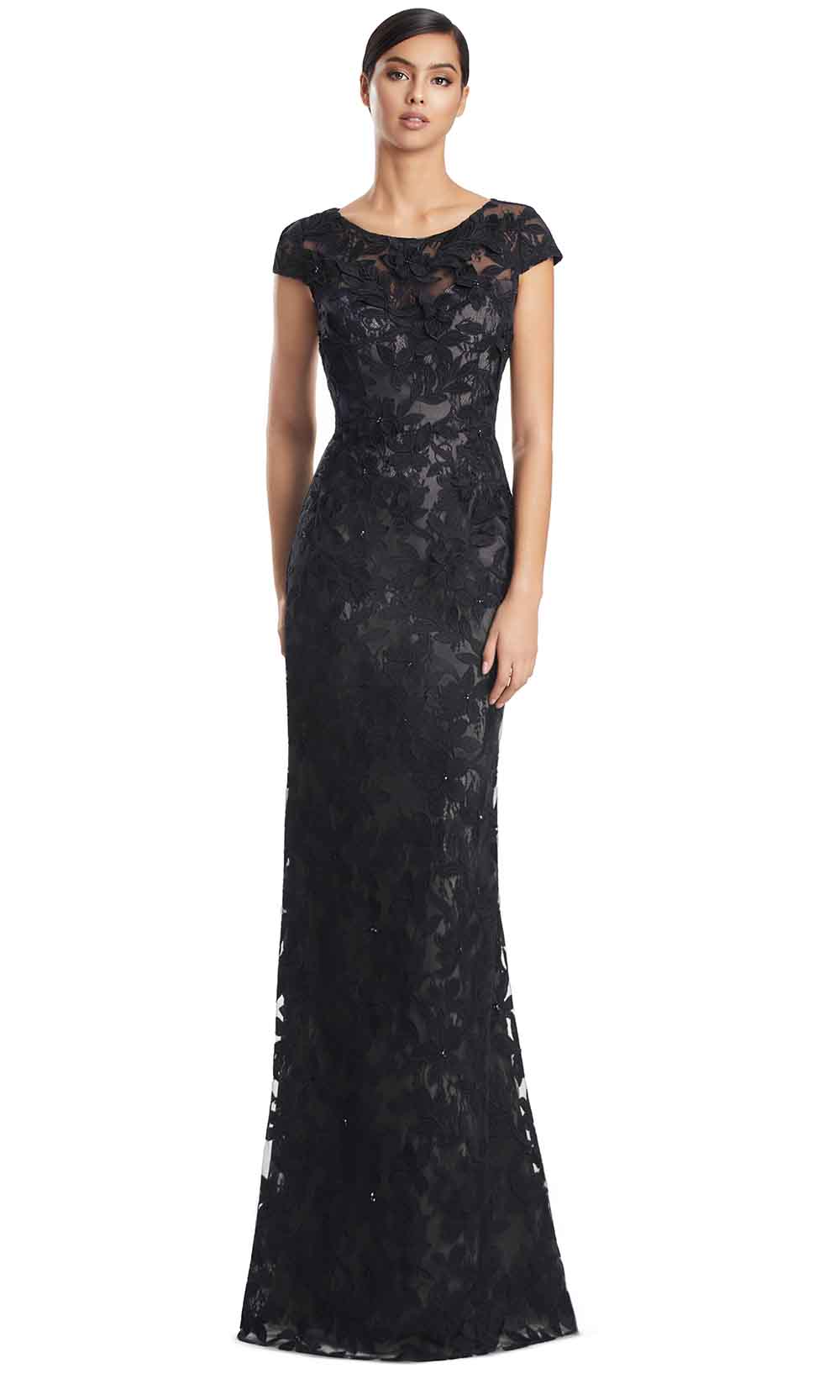 Alexander by Daymor 3279S26 - Floral Lace Evening Gown In Black