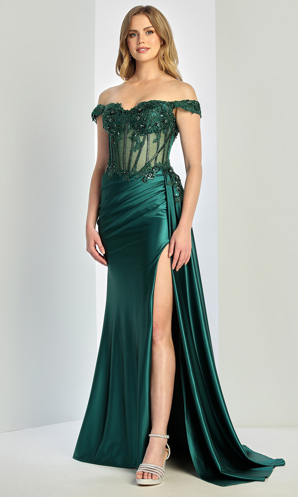 Adora Design 3281 - Lace Applique Sweetheart Sheath Gown Prom Dresses in Green  