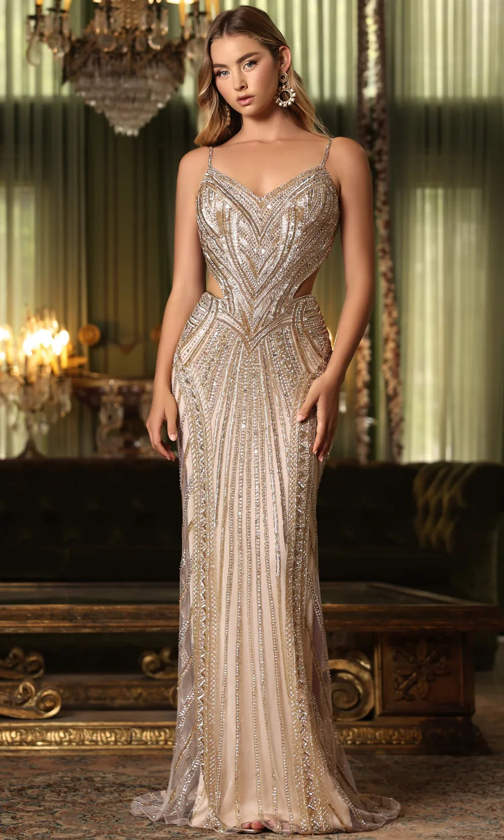 Chandalier 330252 - Sculpted Open Back Formal Dress Formal Gowns