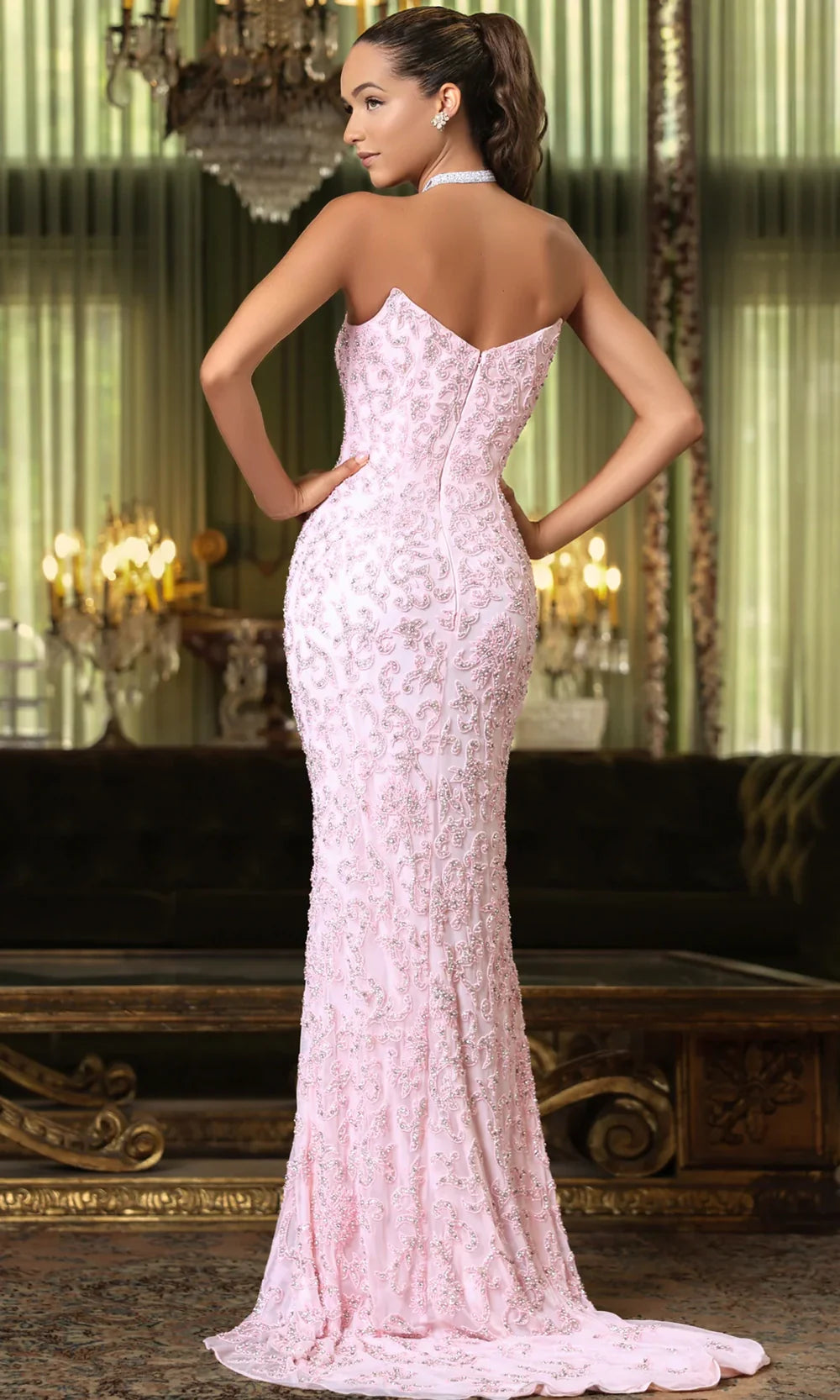 Chandalier 330271 - Fitted Beaded Evening Dress Prom Dresses