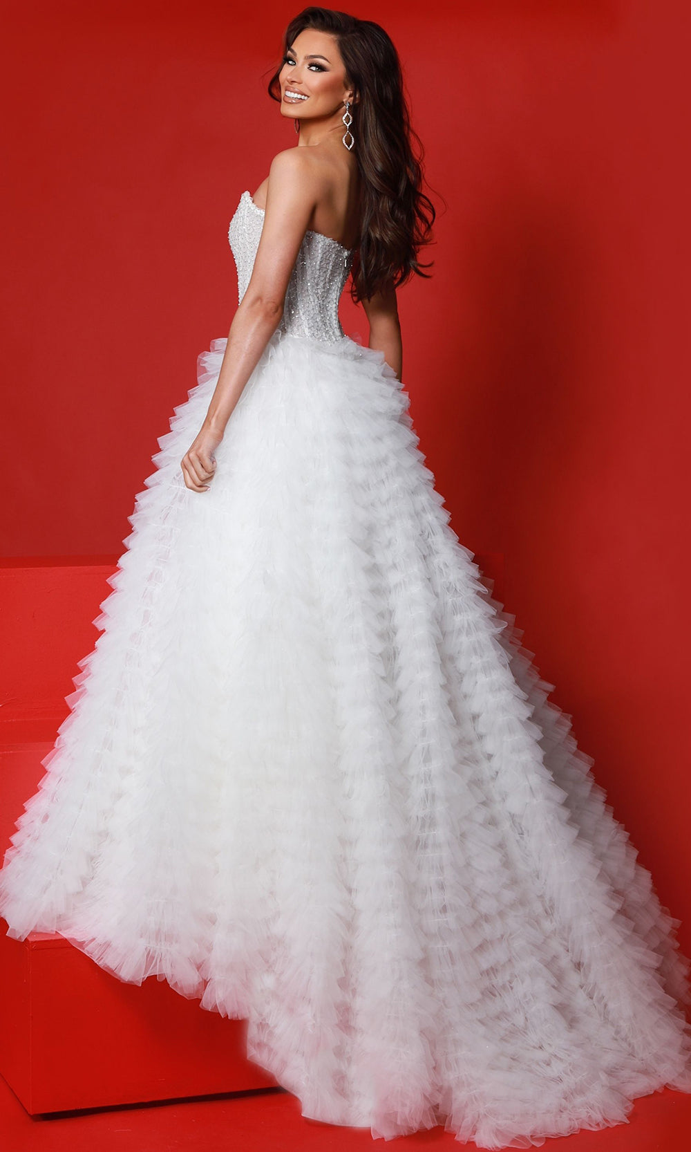 Johnathan Kayne 3302 - Sparkling Ruffled One?Shoulder Gown Ball Gowns