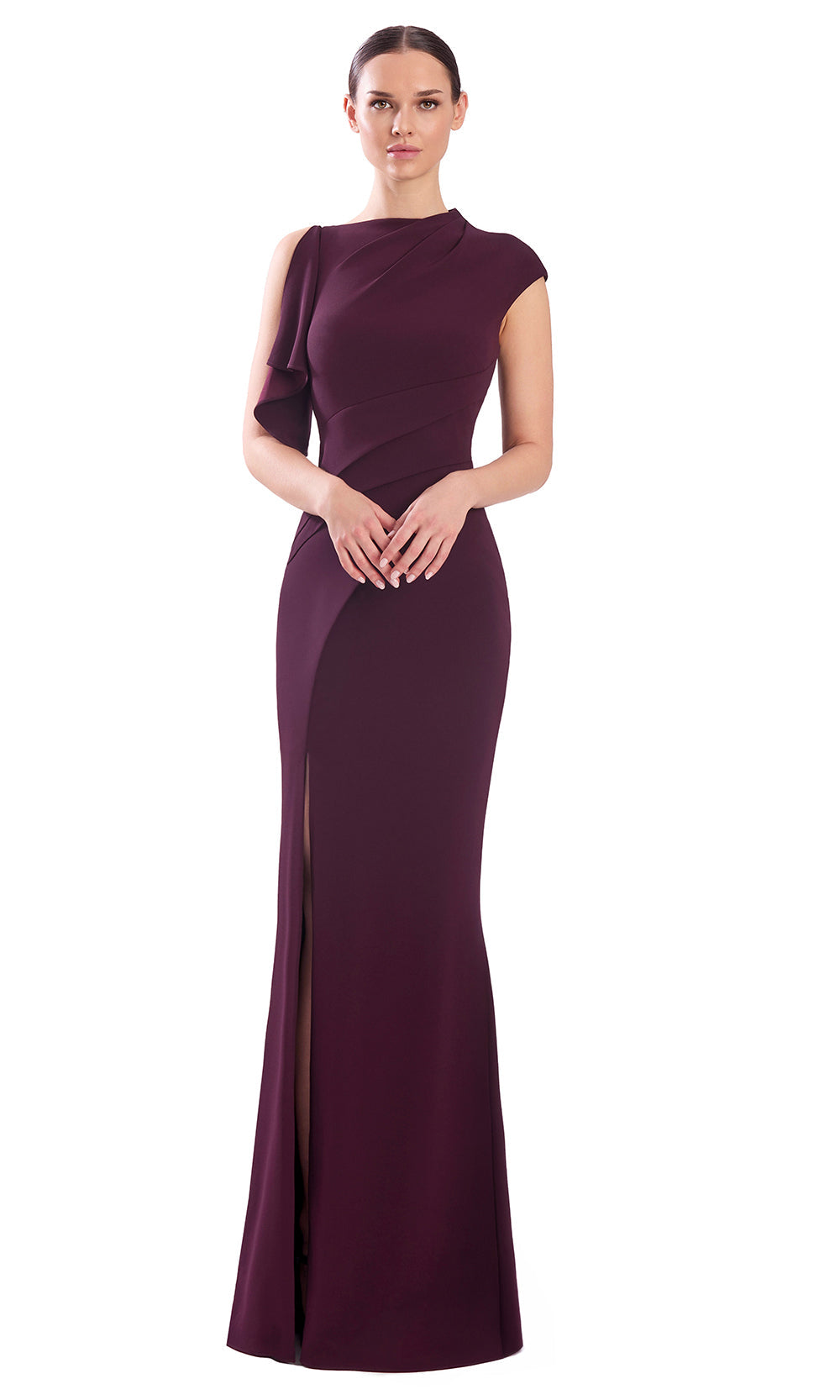Alexander by Daymor 3307F26 - Button Back Pleated Bodice Evening Gown