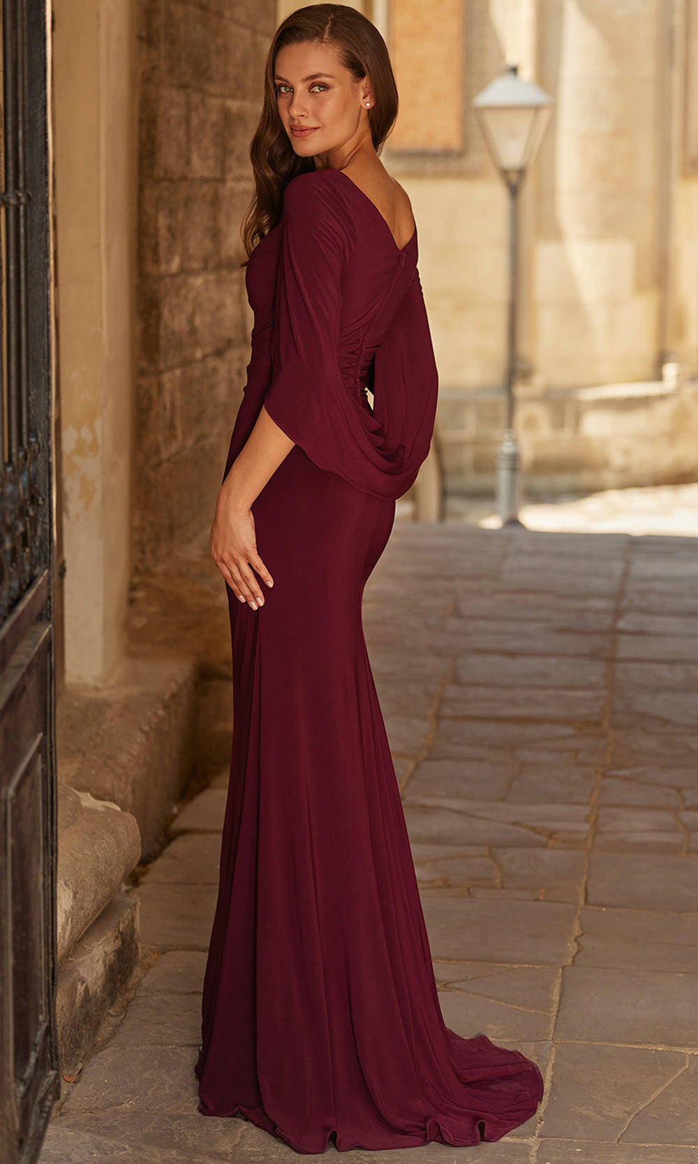 La Femme 33148 - Bateau Neck Ruched Fitted Gown Formal Gowns