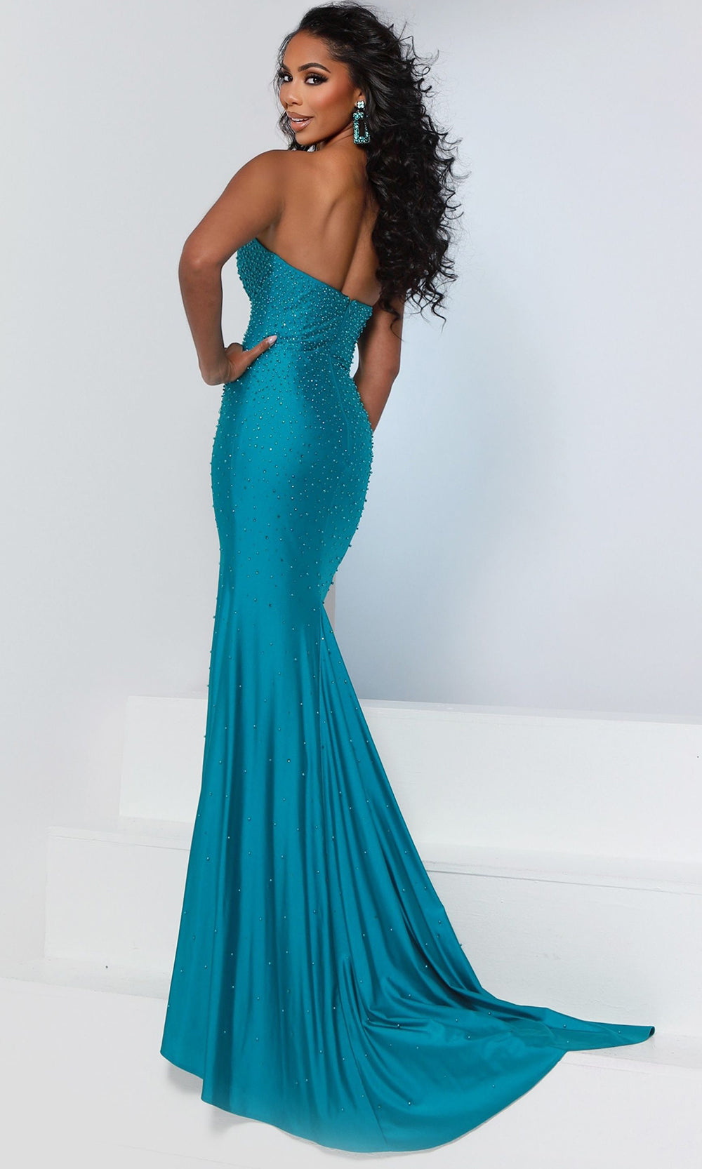 Johnathan Kayne 3314 - Strapless Pearls and Crystal Beaded Evening Gown Formal Gowns