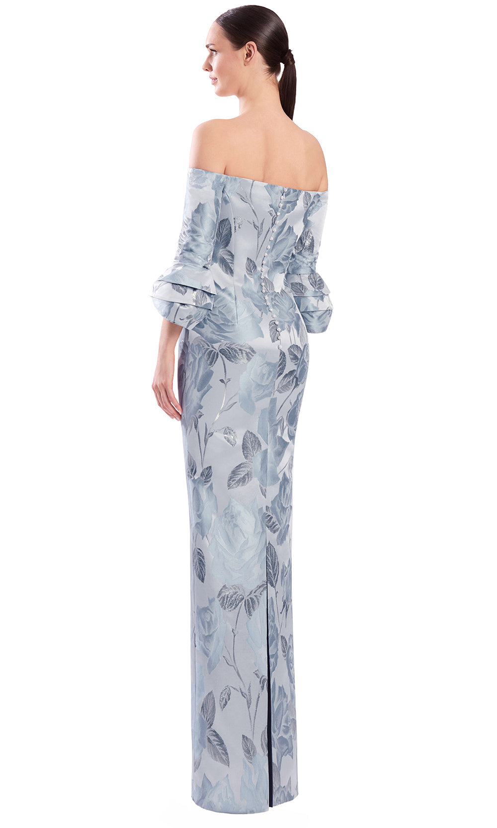 Alexander by Daymor 3321F26 - Three-Quarter Sleeve Printed Evening Gown