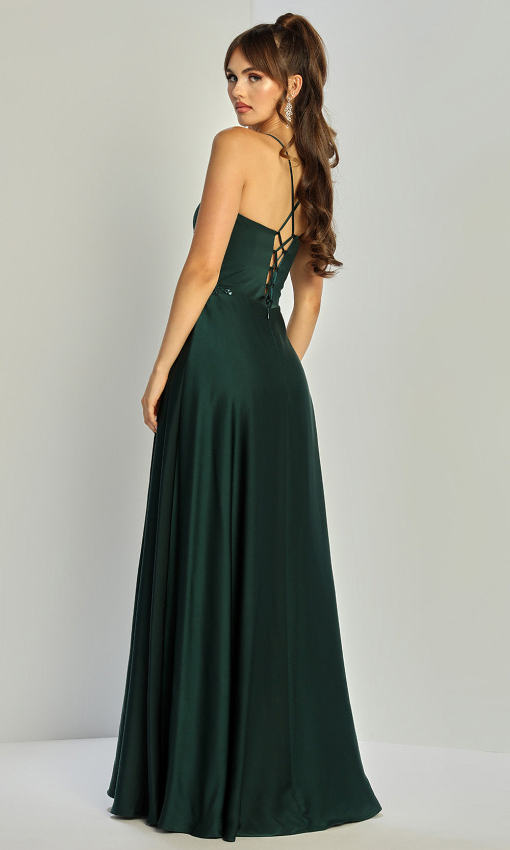Adora Design 3321 - Floral Applique Bodice Sleeveless Gown Prom Dresses in Green  