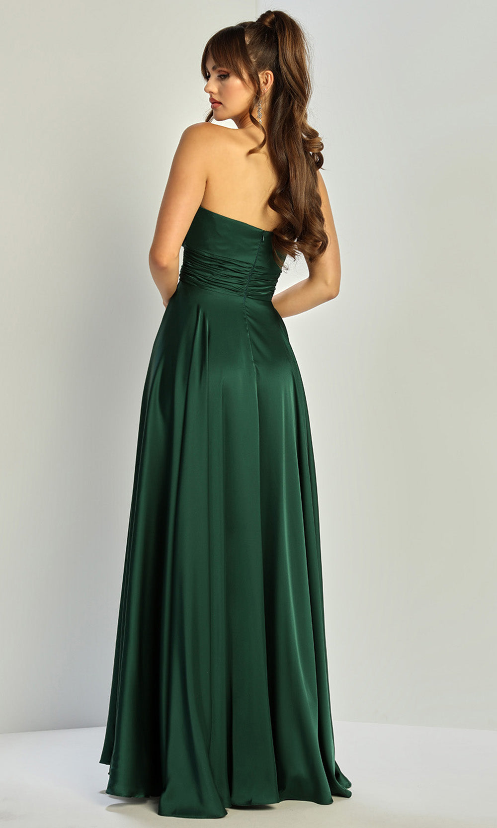 Adora Design 3325 - Strapless Front Slit Evening Gown Bridesmaid Dresses in Green  