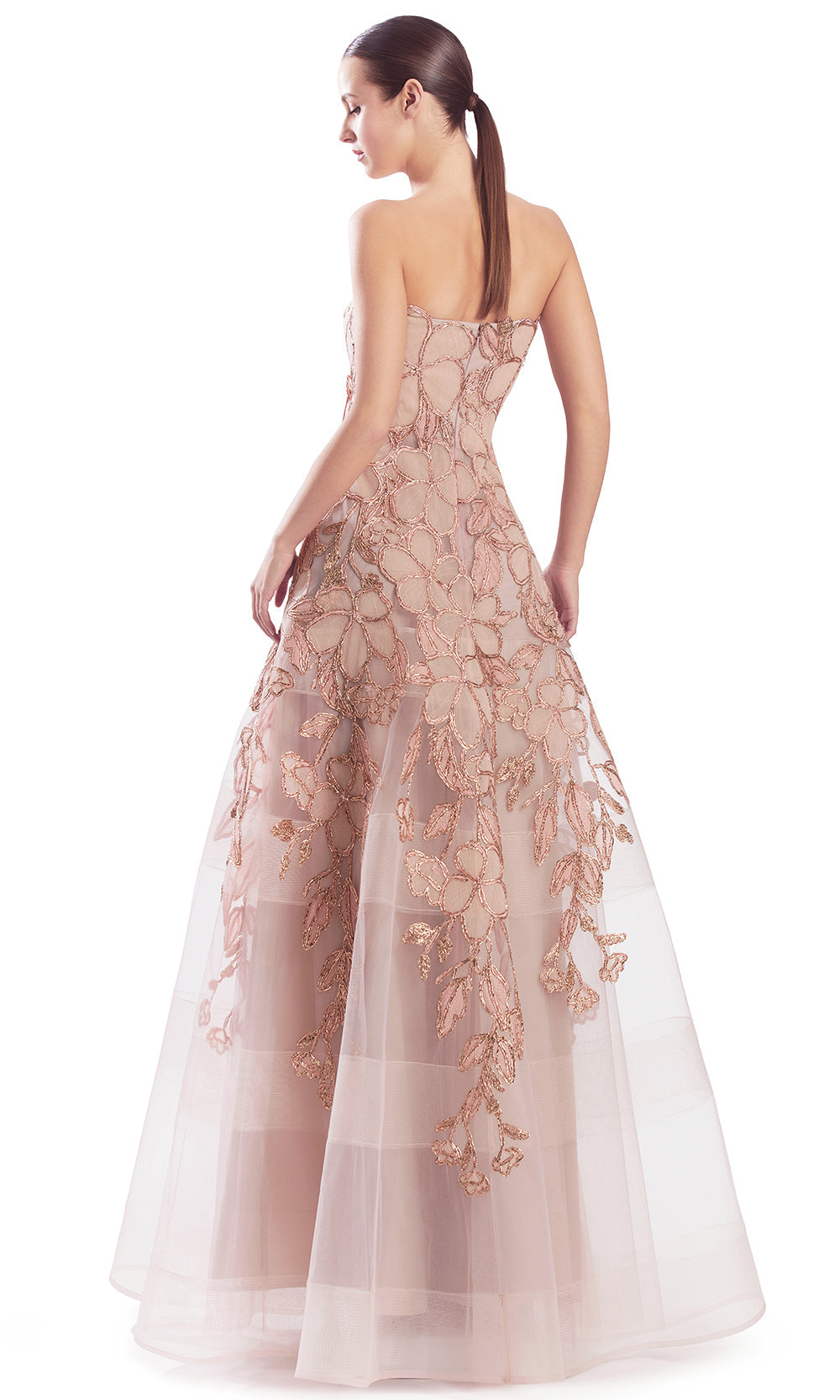 Alexander by Daymor 3330F26 - Floral Applique A-Line Evening Gown