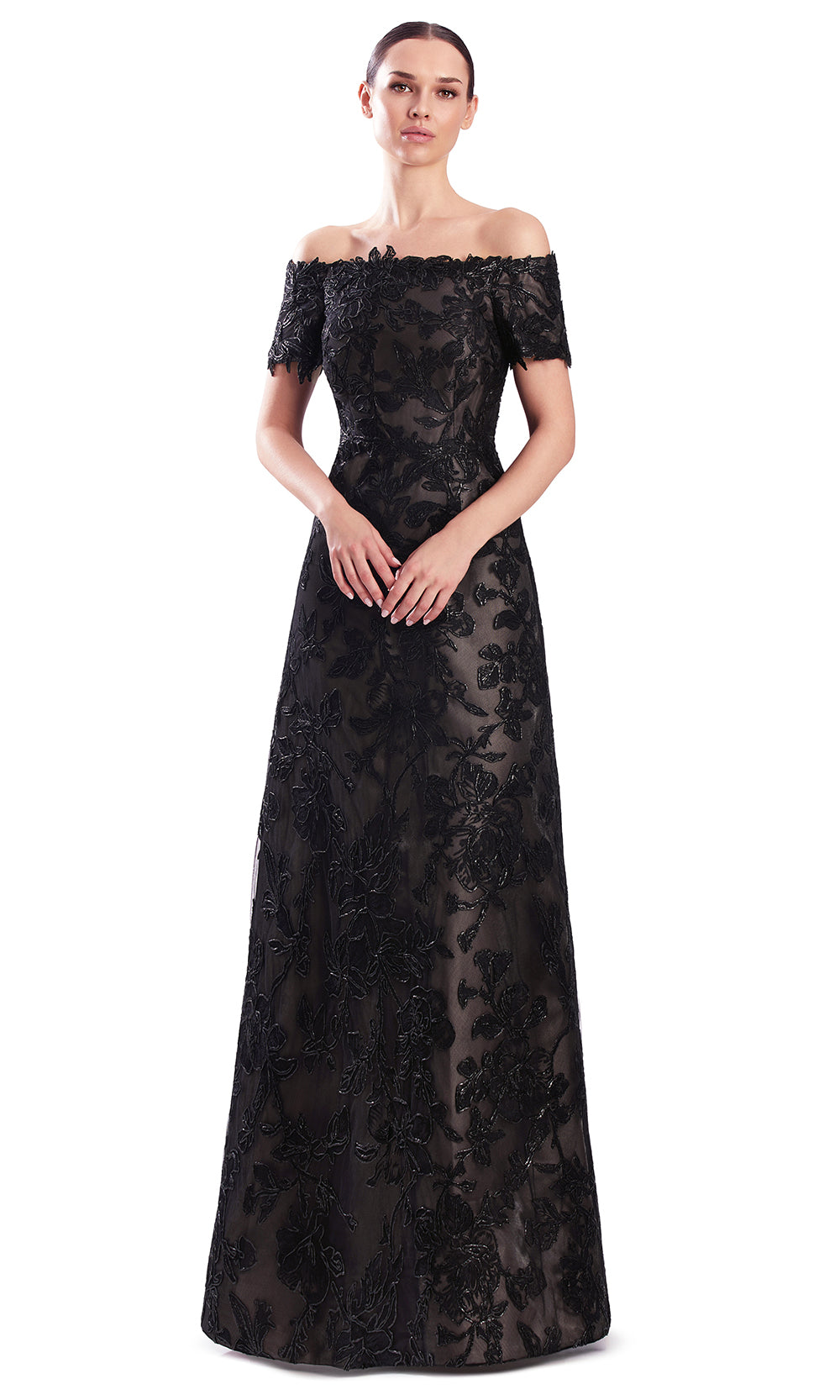 Alexander by Daymor 3331F26 - Applique Off Shoulder Evening Gown