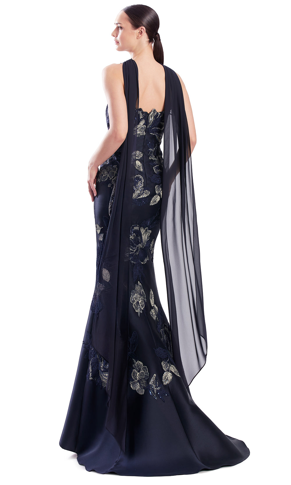 Alexander by Daymor 3332F26 - Straight Neck Applique Evening Gown