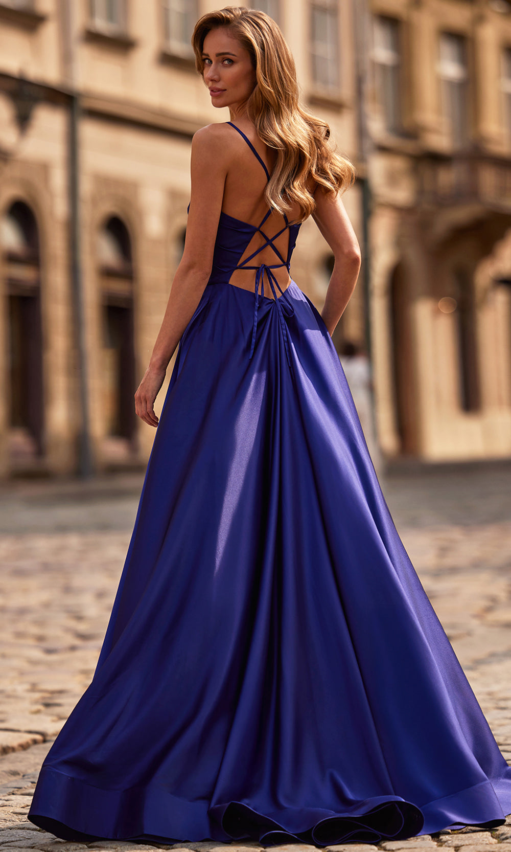 La Femme 33373 - Ruched Bodice Elegant A-Line Dress Prom Dresses