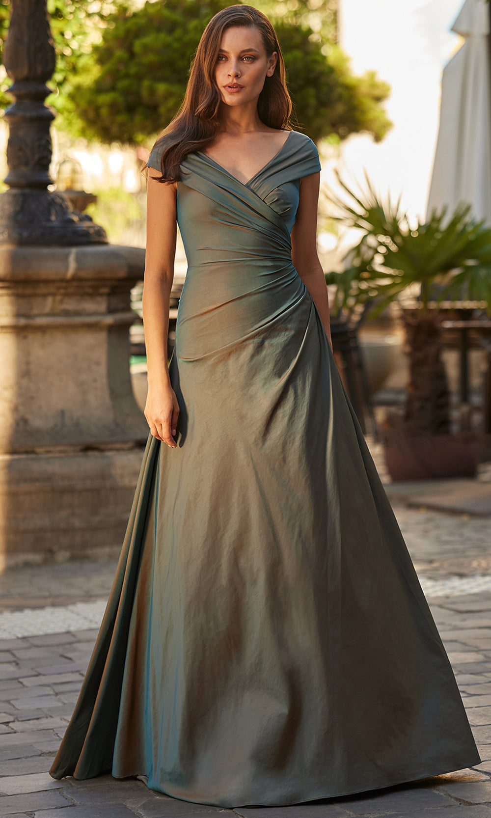 La Femme 33446 - Surplice V-Neck Formal Gown with Ruching Mother of the Bride Dresses