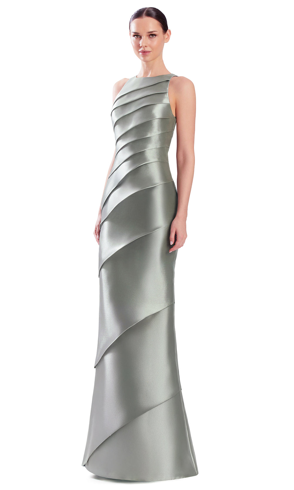 Alexander by Daymor 3348F26 - Buttoned Back Tiered Evening Gown