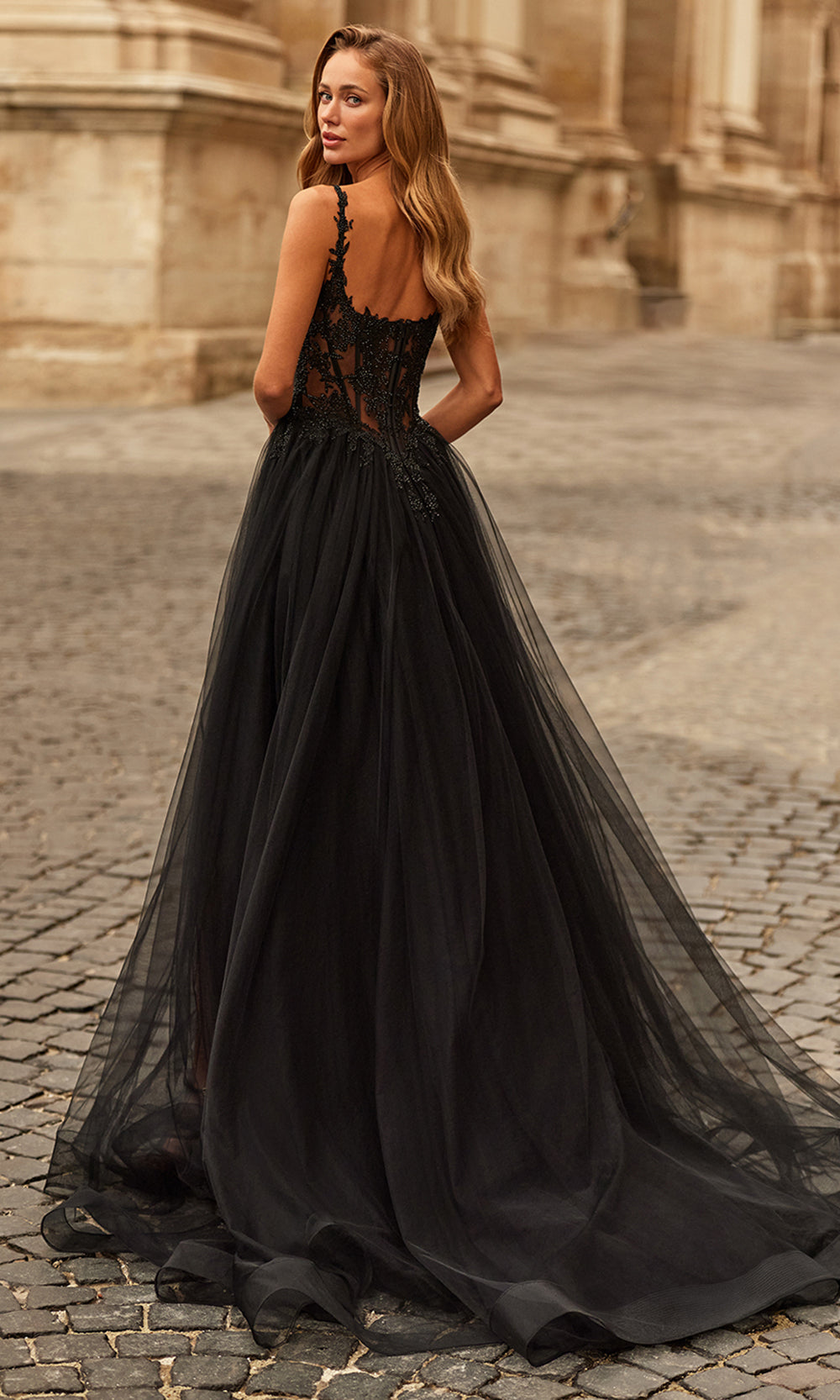 La Femme 33499 - Layered A-Line Skirt Sleeveless Gown Prom Dresses