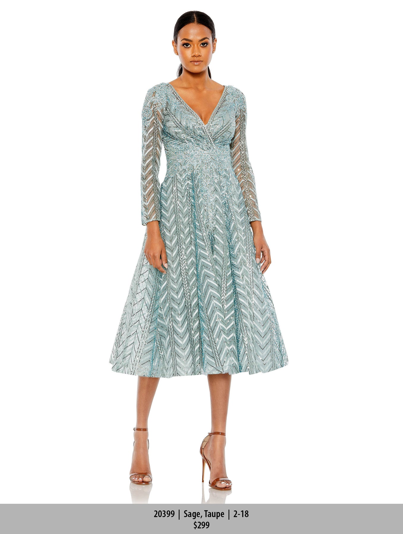 Mac Duggal 20399 - Tea Length A-Line Dress