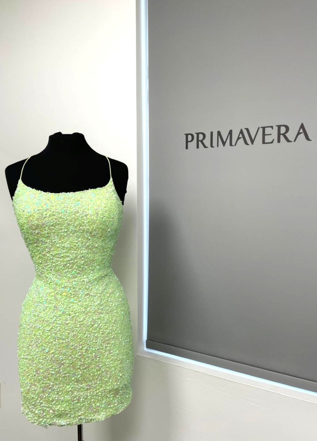 Primavera Couture 3351 - Spaghetti Strap Sequin Cocktail Dress
