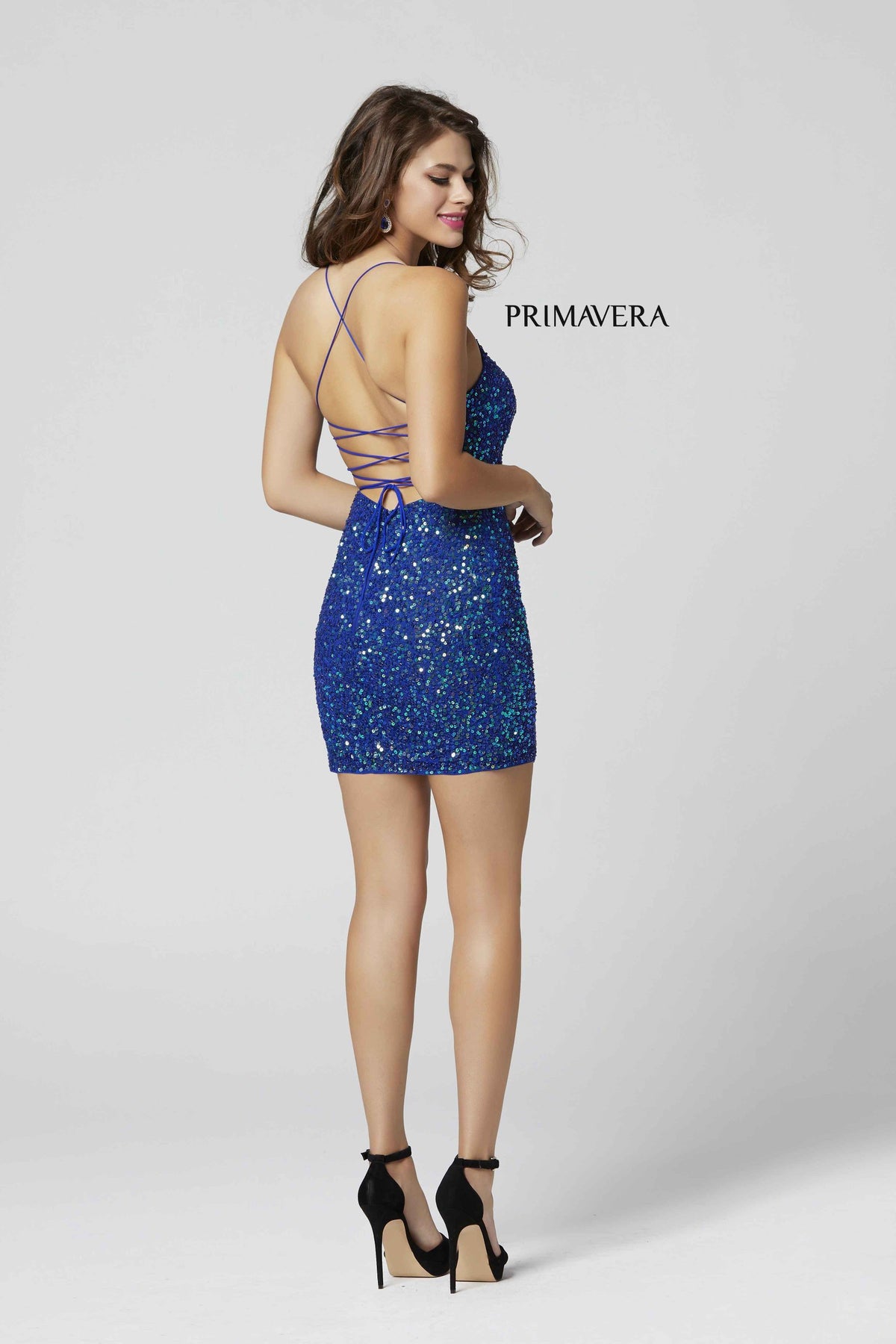 Primavera Couture 3351 - Spaghetti Strap Sequin Cocktail Dress