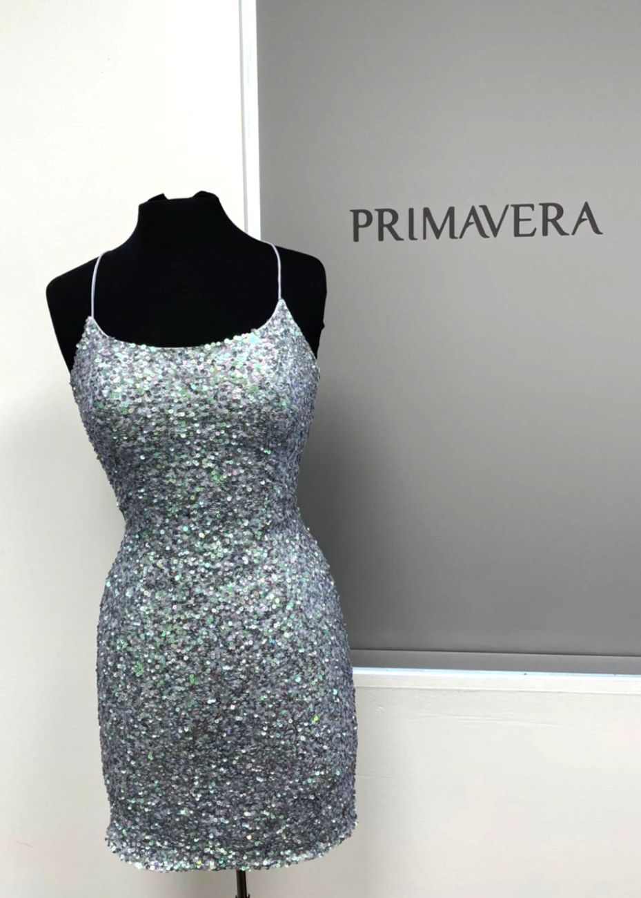 Primavera Couture 3351 - Spaghetti Strap Sequin Cocktail Dress