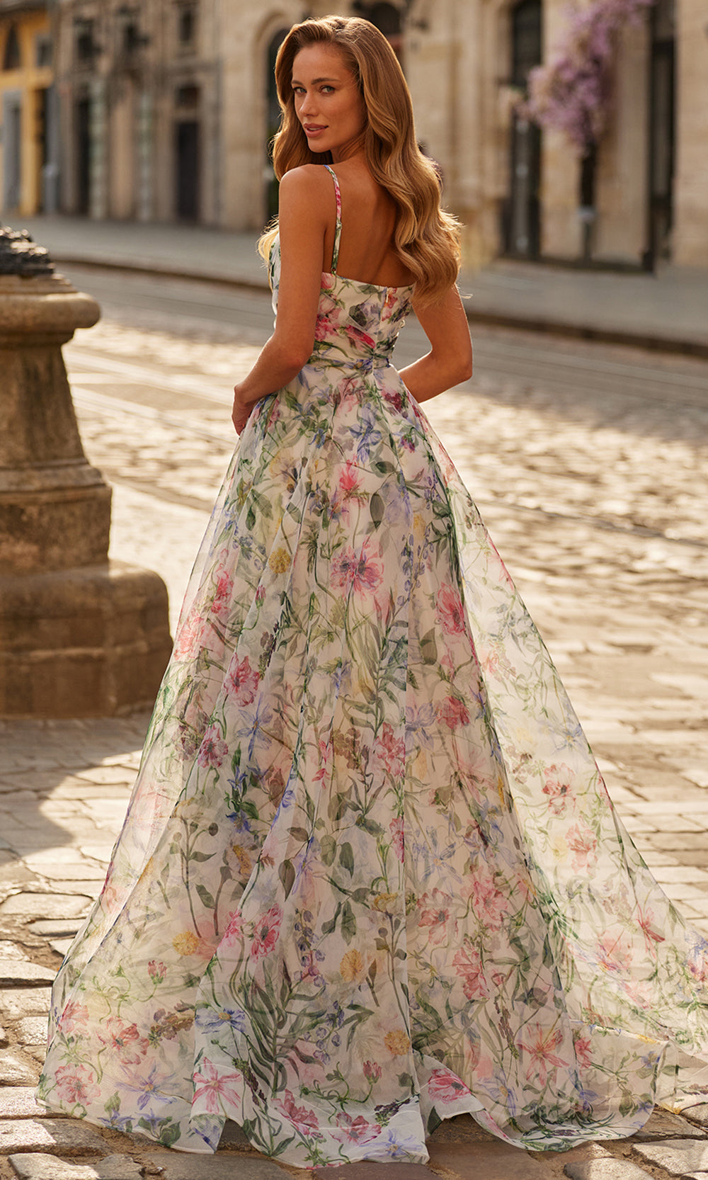 La Femme 33516 - Sweetheart Printed Prom Gown with Slit Prom Dresses